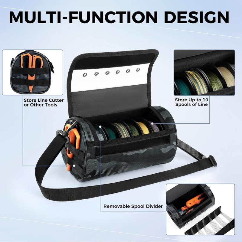 Tackle bag with line spool dispenser