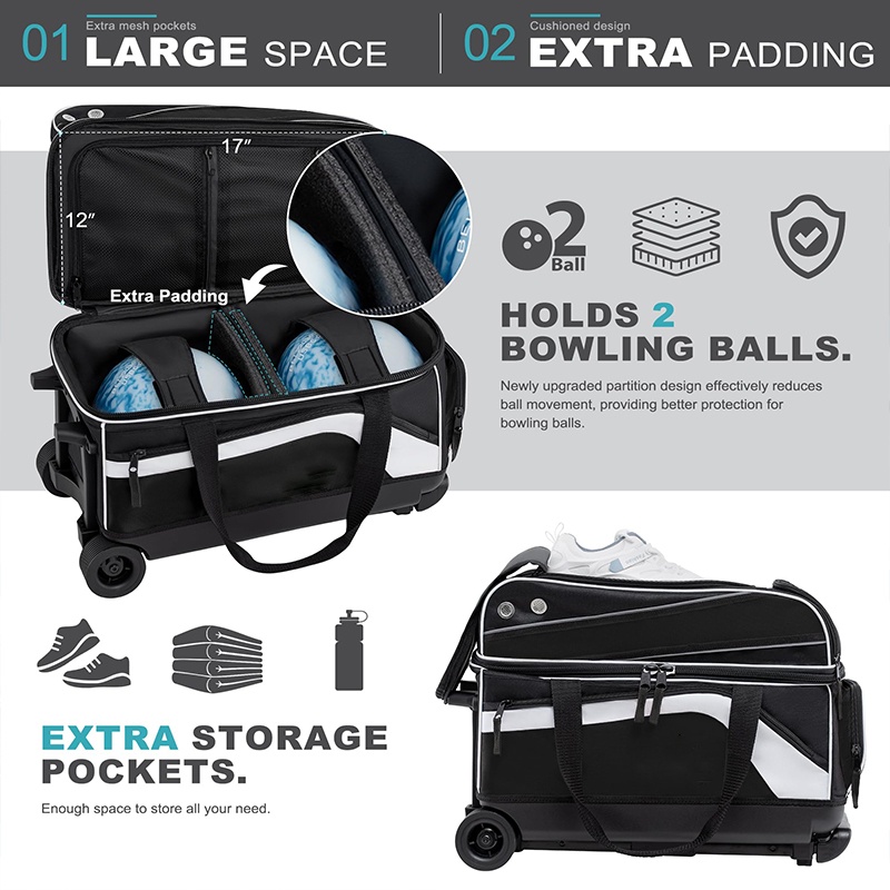 OEM Water-Resistant Nylon Padded Bowling Ball Bag 